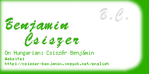 benjamin csiszer business card