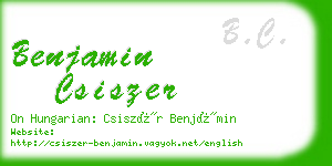 benjamin csiszer business card